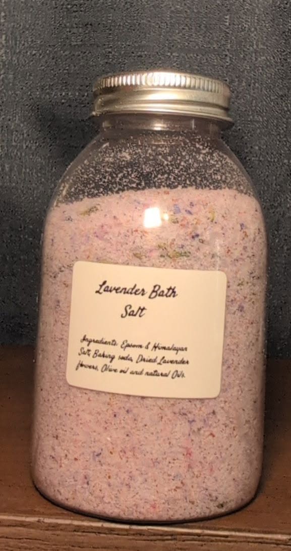 Lavender bath salt from Moon and Moss Apothecary