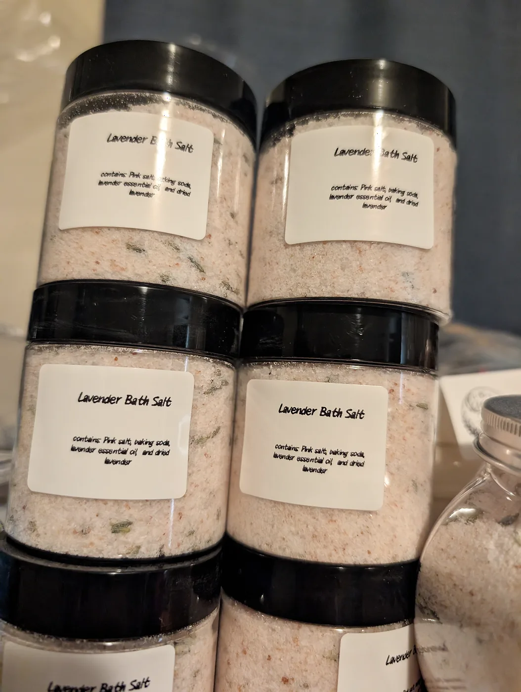 Stacked handmade bath salts