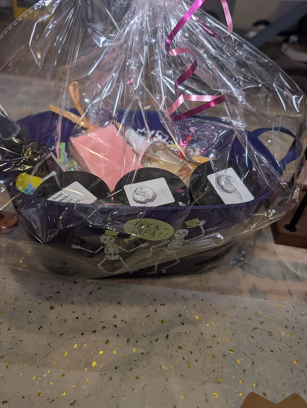 Moon and Moss gift basket prepared for a market